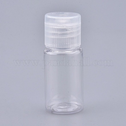 ペットのプラスチック製の空のフリップキャップボトル  白いppのプラスチック製のふた付き  旅行用液体化粧品サンプル保管用  ホワイト  2.3x5.65cm 容量：10ml（0.34液量オンス）。 MRMJ-K002-A03-1