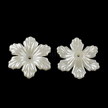 6-petal tapas de cuentas de perlas de imitación de plástico de abs abs OACR-R016-20-1