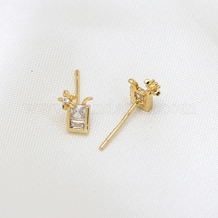 Brass Micro Pave Clear Cubic Zirconia Drink Head Pins BAPE-PW0002-23B-01-1