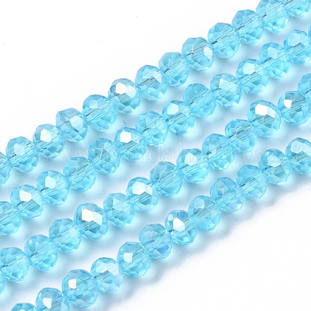 Electroplate Glass Beads Strands EGLA-A034-T4mm-B14-1