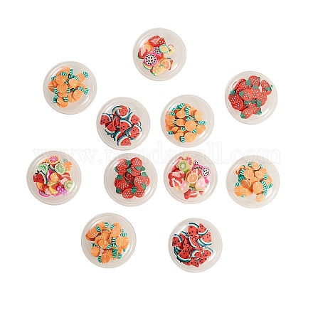 40Pcs 4 Colors PVC Plastic with Polymer Clay Cabochons KY-CJ0001-43-1
