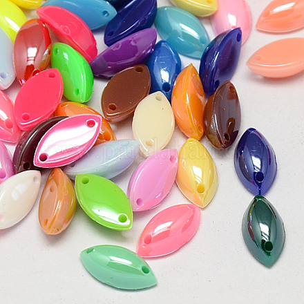Liens acryliques imitation perle de Taiwan ACRT-M018-7x15mm-CM-1