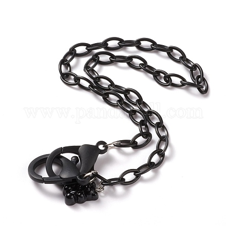 Персонализированные ожерелья-цепочки из абс-пластика NJEW-JN03220-09-1