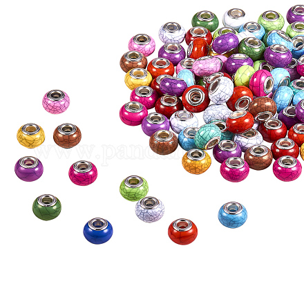 Perles européennes en résine de style imitation turquoise OPDL-Q132-M-1