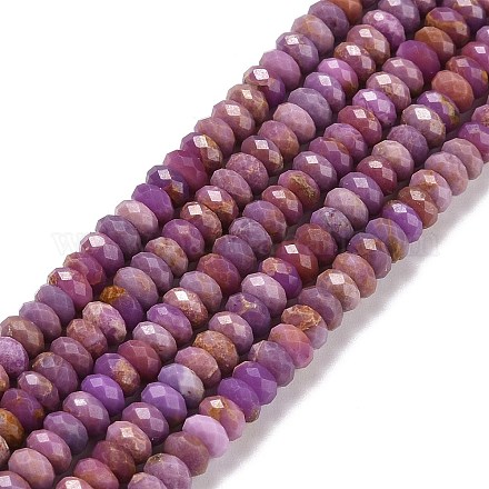 Fili di perle di pietra mica naturale di lepidolite / viola G-H278-03B-1