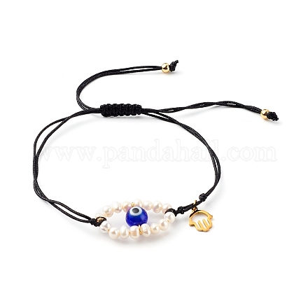 Verstellbare geflochtene Perlenarmbänder aus Nylonfaden BJEW-JB06262-01-1