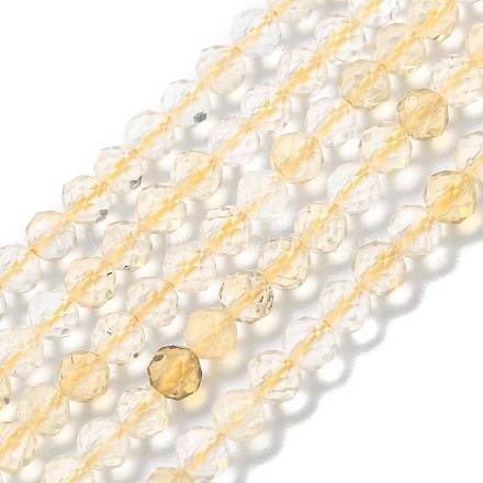 Chapelets de perles de citrine naturelle G-H266-14A-1