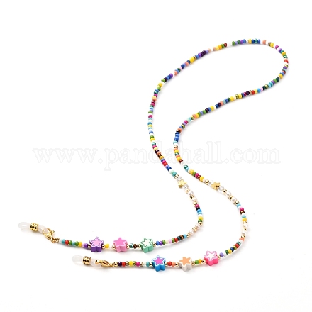 Perles de rocaille de verre chaînes de lunettes AJEW-EH00383-02-1
