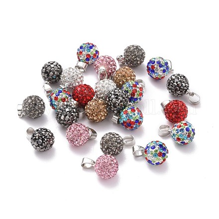 Fimo Strass Anhänger RB-S055-12C-M-1