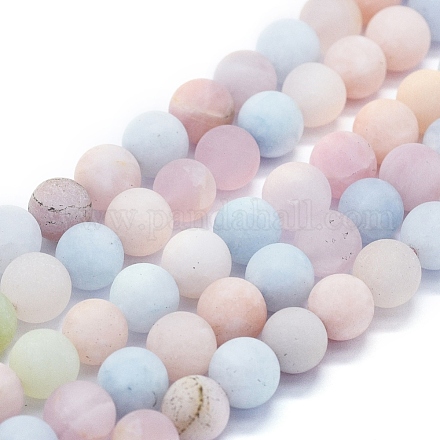 Chapelets de perles en morganite naturelle G-E561-02-8mm-1