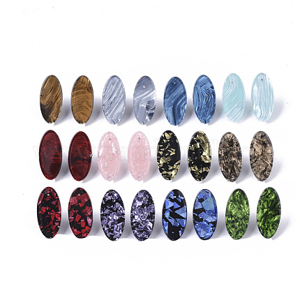 Cellulose Acetate(Resin) Stud Earring Findings KY-R022-024-1