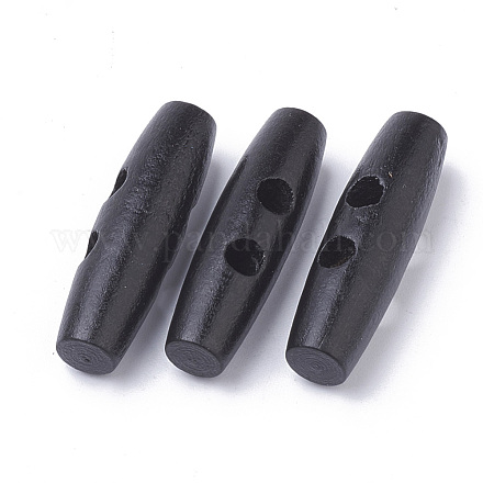 2-Hole Wooden Toggle Horn Buttons WOOD-S040-56-1
