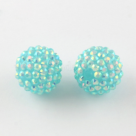 Perles de strass en résine de couleur AB RESI-S315-28x30-14-1