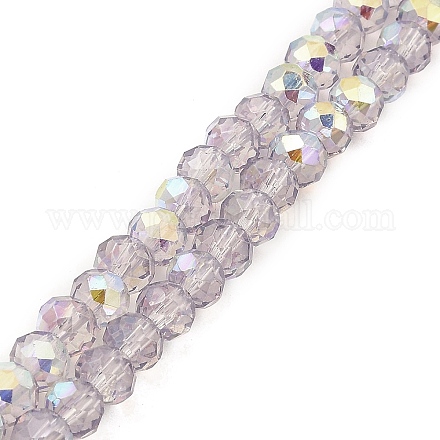 Hebras de perlas de vidrio transparentes pintadas para hornear DGLA-A034-J6mm-B03-1