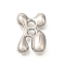 Rack Plating Brass Beads, Balloon Letter, for Personalized Name Necklaces Making, Long-Lasting Plated, Lead Free & Cadmium Free, Platinum, Letter B, 23.5x17.5x6.5mm, Hole: 2mm