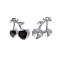 Alloy Enamel Pendants, Platinum, Cherry, 26.5x19mm, Hole: 1.6mm