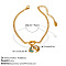 304 Stainless Steel Aquamarine Rhinestone Knot Charm Bracelets for Women, Golden, Heart, 7.09 inch(18cm)