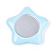 Opaque Acrylic and Glass Pendants, Star, Light Sky Blue, 52x54x11mm, Hole: 3.8mm
