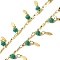 Brass Horse Eye Link Chains, with Glass, Soldered, with Spool, Real 18K Gold Plated, 18x4.5mm