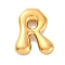 304 Stainless Steel Pendants, Letter Charm, Ion Plating(IP), Real 18K Gold Plated, Letter R, 22.5x17.5x6mm, Hole: 3.5x2.2mm