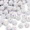 AB-Color Resin Rhinestone Beads, with Acrylic Round Beads Inside, for Bubblegum Jewelry, White, 12x10mm, Hole: 2~2.5mm