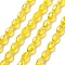 Transparent Electroplate Glass Beads Strands, Faceted, Oval, Yellow, 8.5x5.5mm, Hole: 1.2mm, about 68~70pcs/strand, 20.07~20.86 inch(51~53cm)