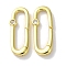 Rack Plated Brass Micro Pave Cubic Zirconia Clasps, Long-Lasting Plated, Lead Free & Cadmium Free, Oval, Real 18K Gold Plated, 26x10.5x3mm