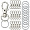 DIY Alloy Swivel Lobster Claw Clasps & Iron Split Key Rings Keychain Finding Kits, Platinum, 21~30.5x11x6mm, Hole: 5x9mm