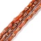 Natural Imperial Jasper Beads Strands, Dyed, Bamboo Stick, Coral, 12x5mm, Hole: 0.5mm, about 34pcs/strand, 15.94''(40.5cm)