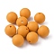 Food Grade Eco-Friendly Silicone Beads, Round, Orange, 15mm, Hole: 2.5mm