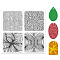 Silicone Clay Texture Mat, Clay Modeling Pattern Pad, Mixed Shapes, 140x140x3mm