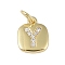 Rack Plating Brass Micro Pave CLear Cubic Zirconia Charms, with Jump Rings, Cadmium Free & Lead Free, Long-Lasting Plated, Real 18K Gold Plated, Letter Y, 11.5x9x1.5mm, Hole: 2.8mm