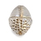 Opaque Czech Glass Beads, Acorn, Silver, 12x10mm, Hole: 1mm