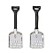 Alloy Enamel Pendants, Platinum, Shovel Charms, 43.5x14.5x3.5mm, Hole: 4x1.5mm