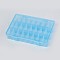 Plastic Removable Bead Containers, with Lid, 24 Compartments, Rectangle, Deep Sky Blue, 19.5x13x3.6cm