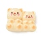Resin Cabochons, Double Bear, Cornsilk, 20.5x25.5x9mm