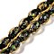 Handmade Dichroic Foil Glass Beads Strands, Oval, Goldenrod, 10x14mm, Hole: 1.6mm, about 28pcs/strand, 15.35''(39cm)