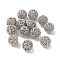 Rack Plating Brass Hollow Beads, Cadmium Free & Lead Free, Round, Platinum, 10mm, Hole: 1.2mm