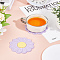 2Pcs PVC Coaster, Cup Mats, Daisy, Lilac, 96x95x5mm