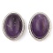 Natural Amethyst Multi-Strand Links, Oval, Cadmium Free & Lead Free, Platinum, 21x16.5x11.5mm, Hole: 3mm