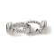 Brass Fold Over Clasps, Lead Free & Cadmium Free, Long-Lasting Plated, Rack Plating, Platinum, 20mm
