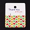 Paper Jewelry Display Cards, for Hanging Earring Display, Rectangle with Word Thank you, White, 50x40x0.3mm, Hole: 5.3mm