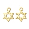 Brass Charms, Cadmium Free & Lead Free, Star Shape Charms, Real 24K Gold Plated, 8.5x6x0.2mm, Hole: 1mm