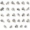 Tibetan Style Alloy Tube Bails, Loop Bails, Mixed Shapes, Antique Silver, 6~12.5x5~14x3~10mm, Hole: 1.5~5.5mm, , Inner Diameter: 2~5mm, about 27kind/130pc