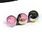 30Pcs Gradient Color & UV Plating Rainbow Iridescent Opaque Resin Beads, with Glitter Powder, Round, Plum, 8mm