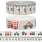 2 Rolls 2 Styles Cotton Thread Ribbon, Single Face, Car & Size Pattern, Bisque, 5/8 inch(15~15.5mm), 1 roll/style