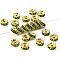 Brass Grade A Rhinestone Spacer Beads, Golden Plated, Rondelle, Nickel Free, Peridot, 5x2.5mm, Hole: 1mm