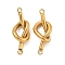 304 Stainless Steel Knot Links Connector Charms, Golden, 21.5x9x5mm, Hole: 1.4mm