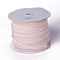 Nylon Elastic Ribbon, with Lace, for Jewelry Making, Misty Rose, 1 inch(25mm), 50yards/roll(45.72m/roll)