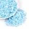 Glass Bugle Beads, Imitation Cat Eye, Light Sky Blue, 6.5~7x1.5~2mm, Hole: 0.8~1mm, about 13636pcs/pound